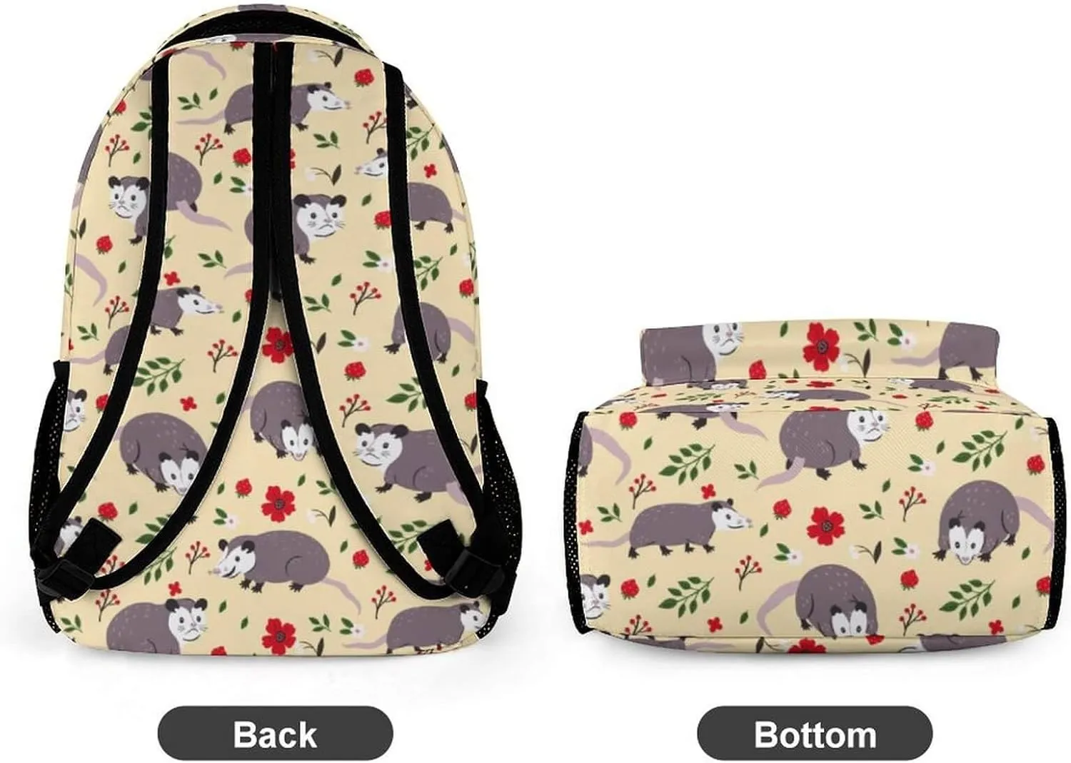 Opossum School Backpack for Kids Girls Boys, 16 Inch Cute Opossums Themed Bookbag, Personalized School Backpack for Students Children, Lightweight, Large Capacity