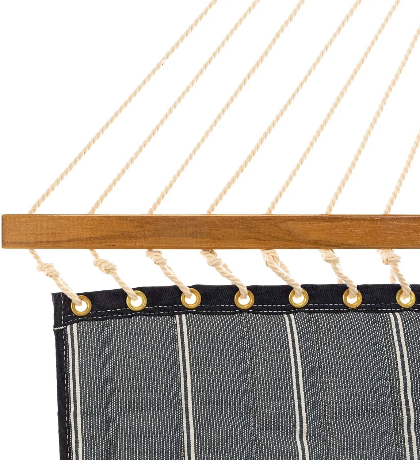 Original Pawleys Island Large Equal Ink Sunbrella Quilted Hammock with Free Extension Chains & Tree Hooks, Handcrafted in The USA, Accommodates 2 People, 450 LB Weight Capacity, 13 ft. x 55 in.