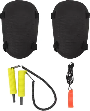 OUKENS Ice Fishing Safety Tool, Retractable Ice Picks Hard EVA Knee Pads and Non Nuclear Whistle for Protection Outdoor,Ice Breaking Accessories for Ice Fishing (Yellow)