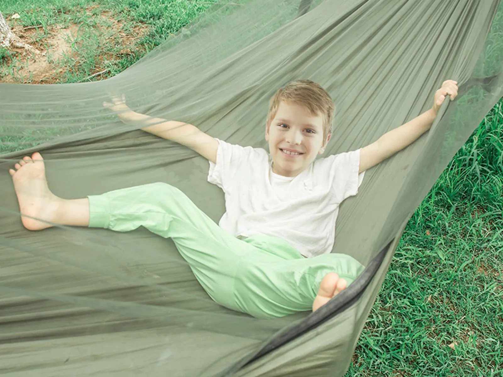 Outdoor Camping Premium customer care Pop for or Deadline-driven Bed With Person Mosquito 1 ArmyGreen Hammock Up Net 2