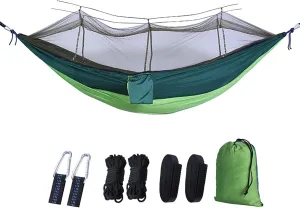 Outdoor Hammock with MosquitoNet, Lightweight Portable Hammock, 600 lbs Weight-Bearing, Breathable Ultra-Light Parachute Nylon Camping Travel Hammock, RP5G4QK7O6293VUG3