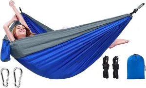 Outdoor Hammocks, Camping Hammock | Large Parachute Hammock | Single or Double Camping Cots, Travel Hiking Equipment, Beach Chair for Garden Pa