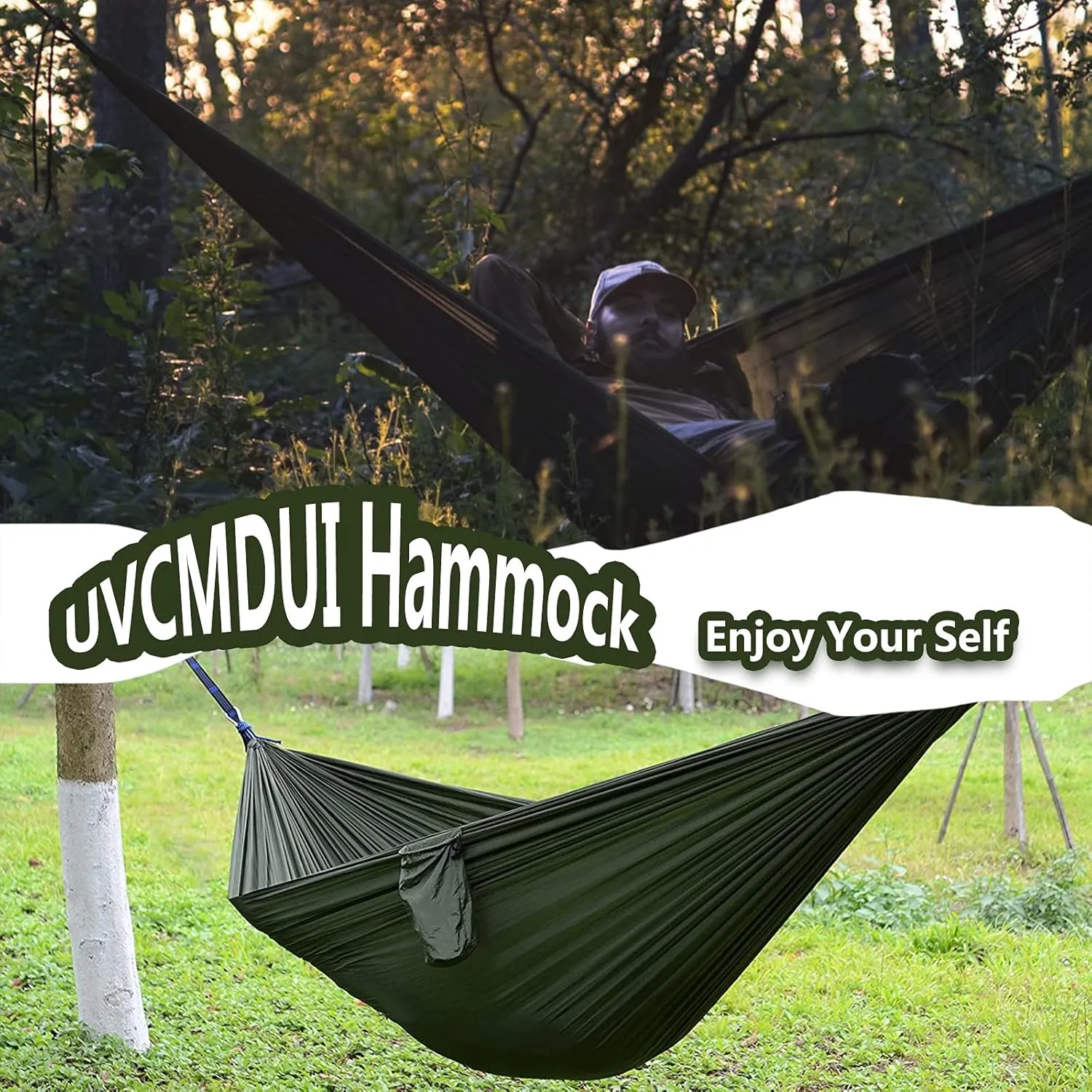 Outdoor Travel Hammock, Portable Camping Hammock, Double Hammock 200kg Load Capacity for Camping Hiking Backpacking,Blue