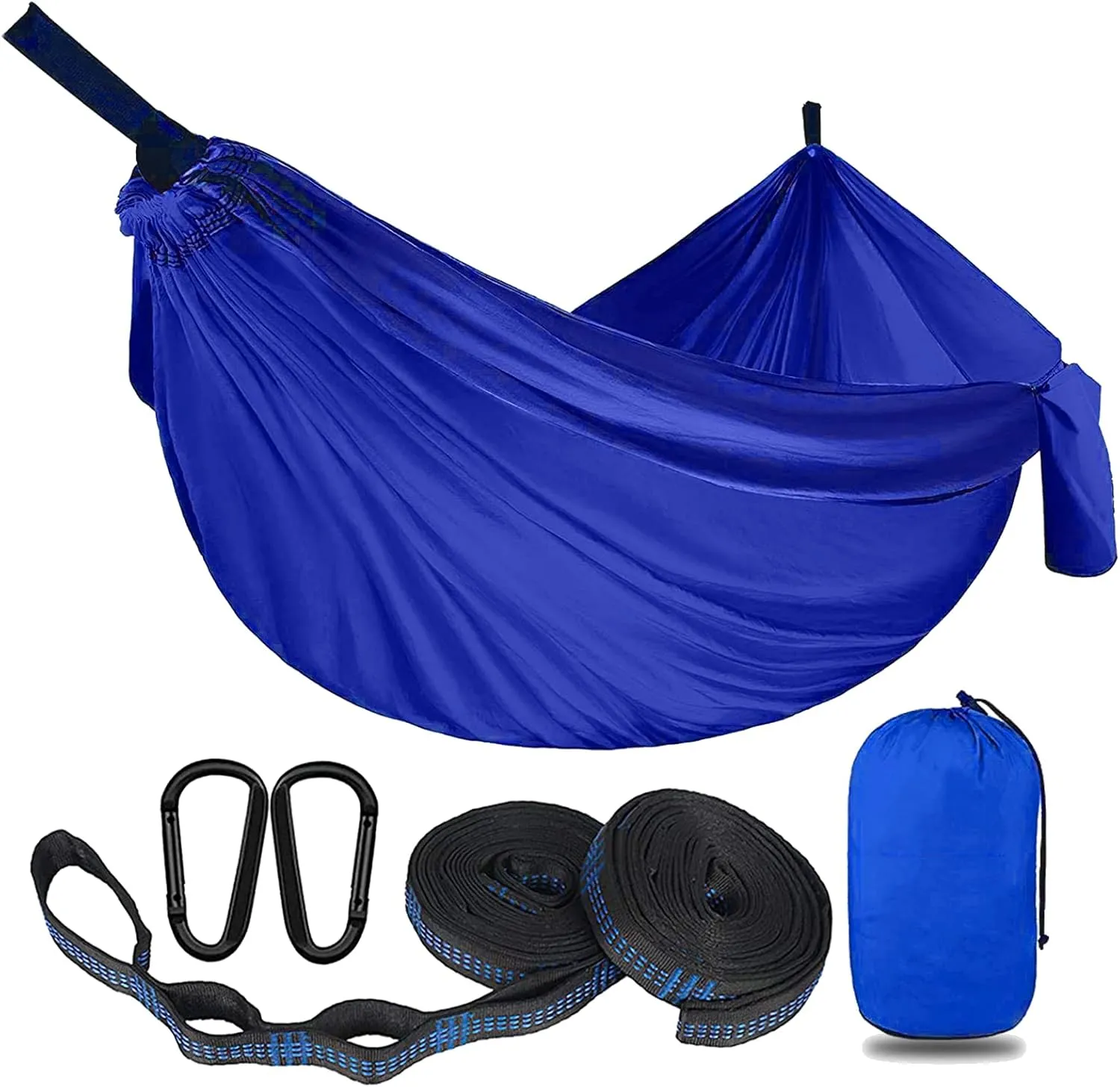 Outdoor Travel Hammock, Portable Camping Hammock, Double Hammock 200kg Load Capacity for Camping Hiking Backpacking,Blue