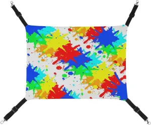 Paint Splash Hanging Cat Bed Soft Breathable Pet Hammock for Cage Pet Sleeper for Kitten Ferret Puppy Rabbit