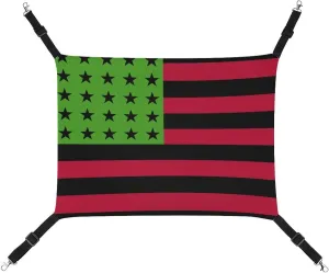 Pan African USA Flag Hanging Cat Bed Soft Breathable Pet Hammock for Cage Pet Sleeper for Kitten Ferret Puppy Rabbit
