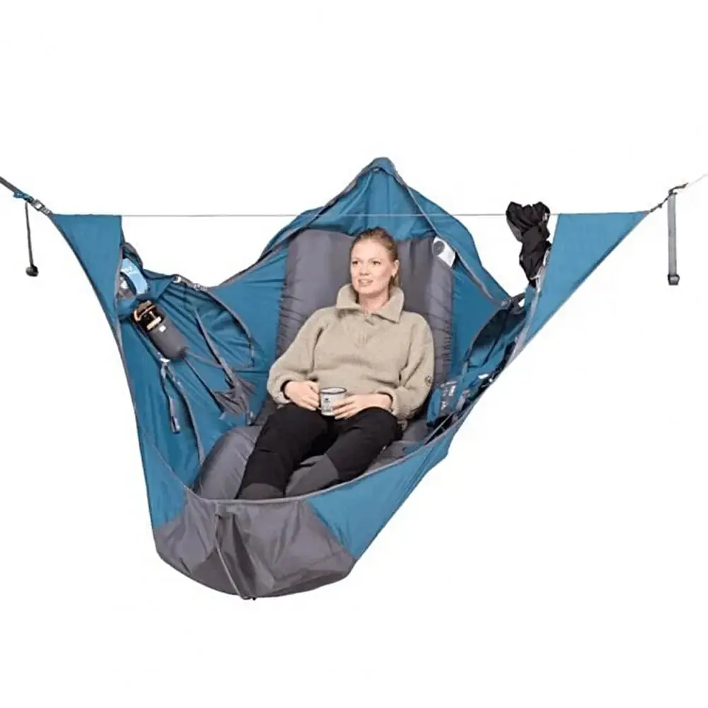 Patio Hammock with Bed Net - Multi-Person Family Camping Hammock with Hanging Bed for Outdoor Adventures