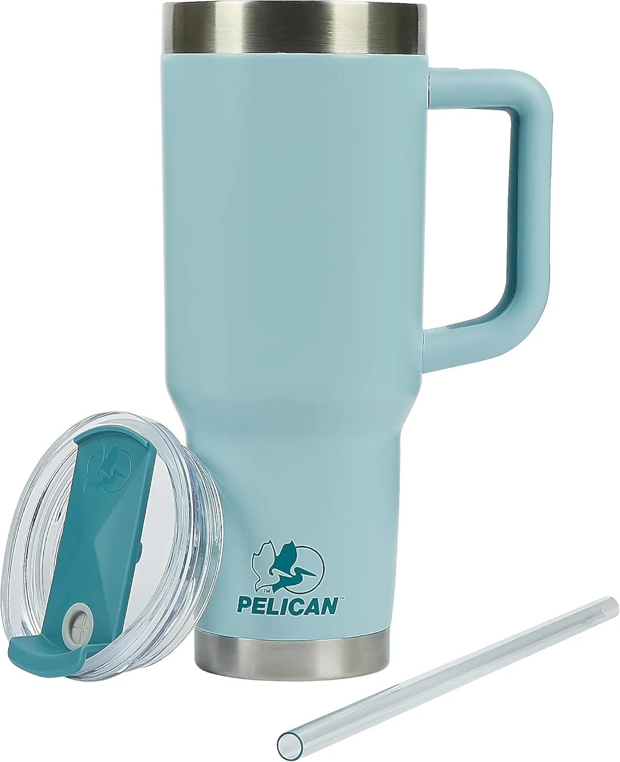 Pelican Hydration Pelican Porter™ 40 oz Vacuum Insulated Tumbler - Recycled Stainless Steel Double Wall Travel with Dual Lid, Powder Coated Insulated Coffee Mug For Hot Cold Drinks, Breeze