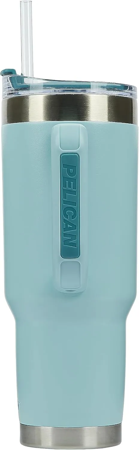 Pelican Hydration Pelican Porter™ 40 oz Vacuum Insulated Tumbler - Recycled Stainless Steel Double Wall Travel with Dual Lid, Powder Coated Insulated Coffee Mug For Hot Cold Drinks, Breeze