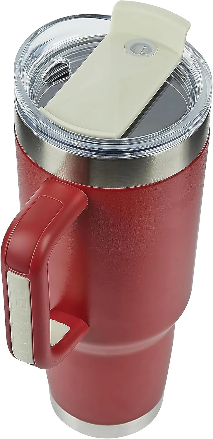 Pelican Hydration Pelican Porter™ 40 oz Vacuum Insulated Tumbler - Recycled Stainless Steel Double Wall Travel with Dual Lid, Powder Coated Insulated Coffee Mug For Hot Cold Drinks, Brick
