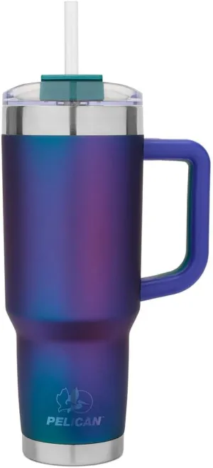 Pelican Hydration Pelican Porter™ 40 oz Vacuum Insulated Tumbler - Recycled Stainless Steel Double Wall Travel with Dual Lid, Powder Coated Insulated Coffee Mug For Hot Cold Drinks, Nebula