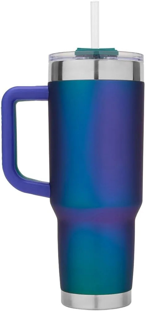Pelican Hydration Pelican Porter™ 40 oz Vacuum Insulated Tumbler - Recycled Stainless Steel Double Wall Travel with Dual Lid, Powder Coated Insulated Coffee Mug For Hot Cold Drinks, Nebula
