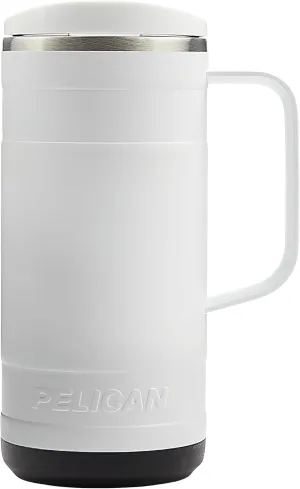 Pelican Hydration Pelican Ridge™ 18 oz Vacuum Insulated Tumbler - Recycled Stainless Steel Double Wall Travel with Dual Lid, Powder Coated Insulated Coffee Mug For Hot Cold Drinks, Bright White
