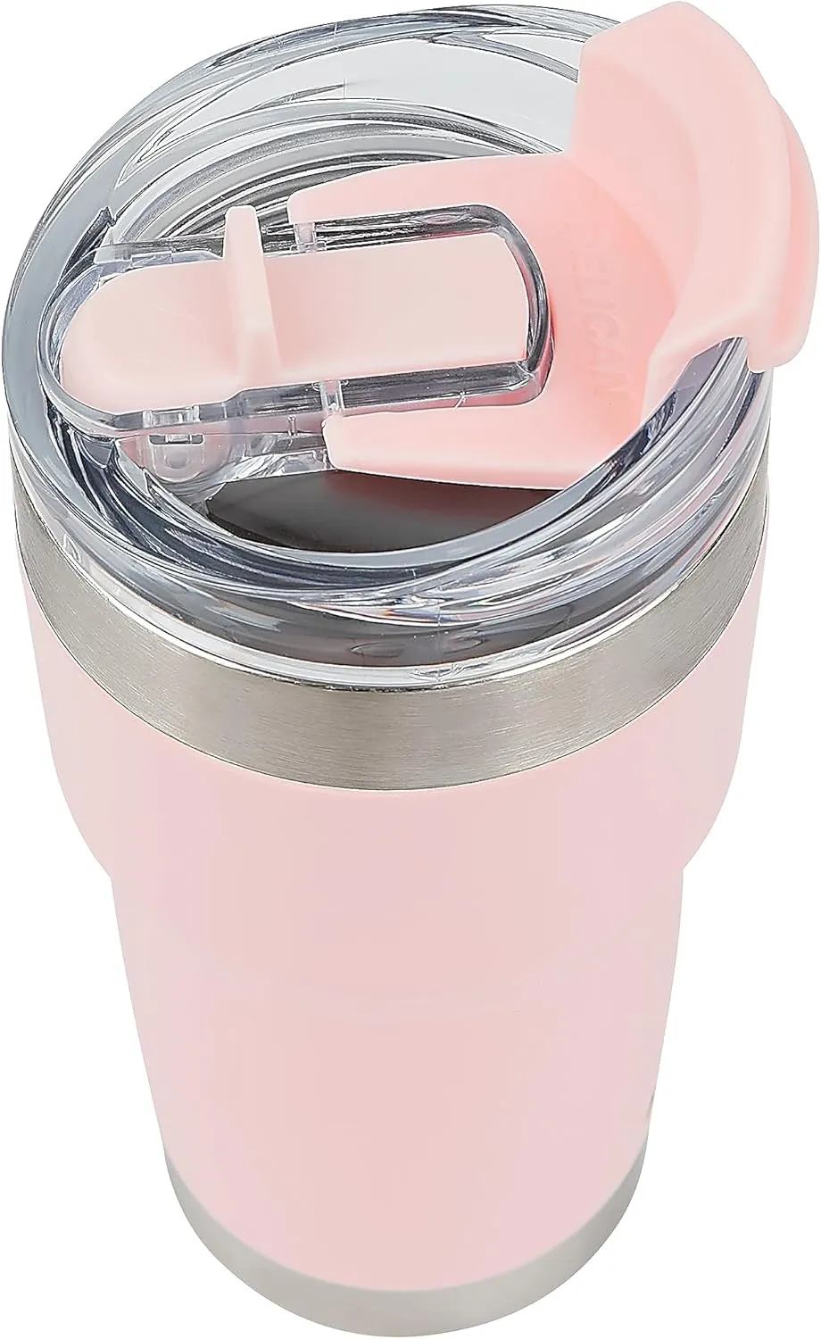 Pelican Hydration Pelican Traveler™ 22 oz Vacuum Insulated Tumbler - Stainless Steel Double Wall Travel with Dual Lid, Powder Coated Insulated Coffee Mug For Hot Cold Drinks, Blush