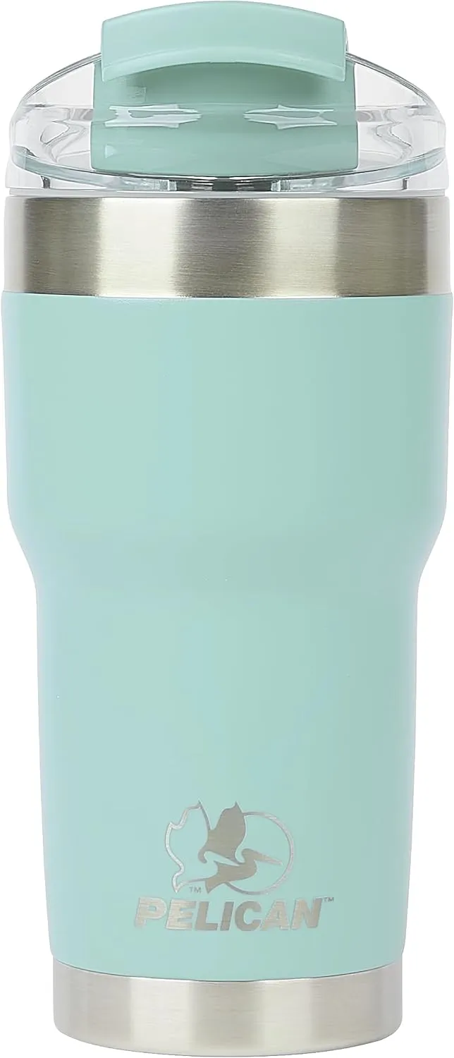 Pelican Hydration Pelican Traveler™ 22 oz Vacuum Insulated Tumbler - Stainless Steel Double Wall Travel with Dual Lid, Powder Coated Insulated Coffee Mug For Hot Cold Drinks, Breeze