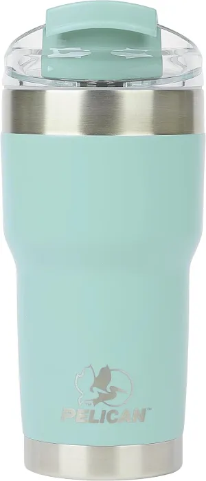 Pelican Hydration Pelican Traveler™ 22 oz Vacuum Insulated Tumbler - Stainless Steel Double Wall Travel with Dual Lid, Powder Coated Insulated Coffee Mug For Hot Cold Drinks, Breeze