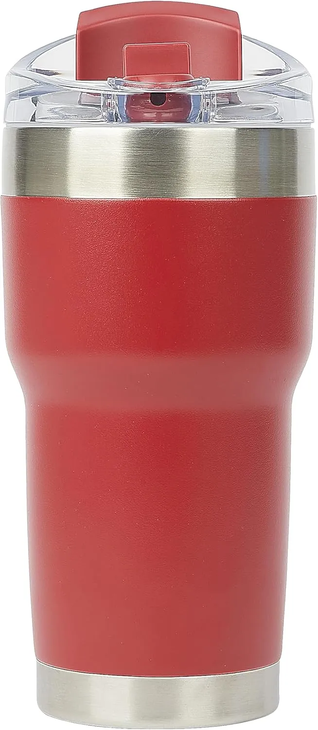 Pelican Hydration Pelican Traveler™ 22 oz Vacuum Insulated Tumbler - Stainless Steel Double Wall Travel with Dual Lid, Powder Coated Insulated Coffee Mug For Hot Cold Drinks, Brick