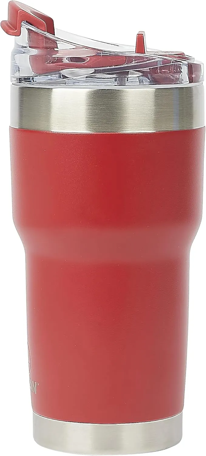 Pelican Hydration Pelican Traveler™ 22 oz Vacuum Insulated Tumbler - Stainless Steel Double Wall Travel with Dual Lid, Powder Coated Insulated Coffee Mug For Hot Cold Drinks, Brick
