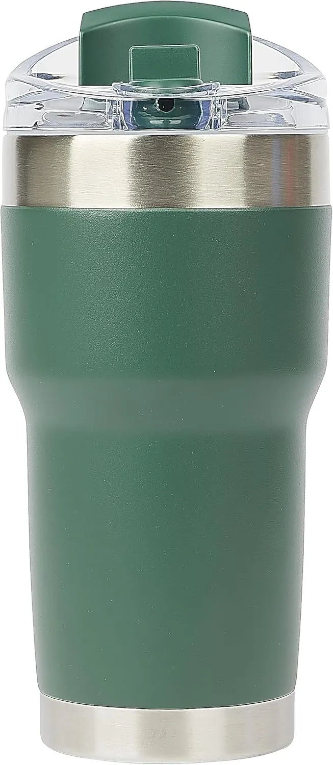 Pelican Hydration Pelican Traveler™ 22 oz Vacuum Insulated Tumbler - Stainless Steel Double Wall Travel with Dual Lid, Powder Coated Insulated Coffee Mug For Hot Cold Drinks, Hunter