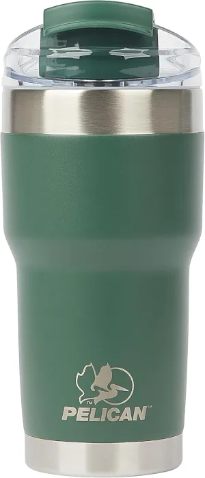 Pelican Hydration Pelican Traveler™ 22 oz Vacuum Insulated Tumbler - Stainless Steel Double Wall Travel with Dual Lid, Powder Coated Insulated Coffee Mug For Hot Cold Drinks, Hunter