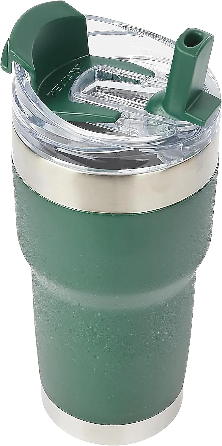 Pelican Hydration Pelican Traveler™ 22 oz Vacuum Insulated Tumbler - Stainless Steel Double Wall Travel with Dual Lid, Powder Coated Insulated Coffee Mug For Hot Cold Drinks, Hunter