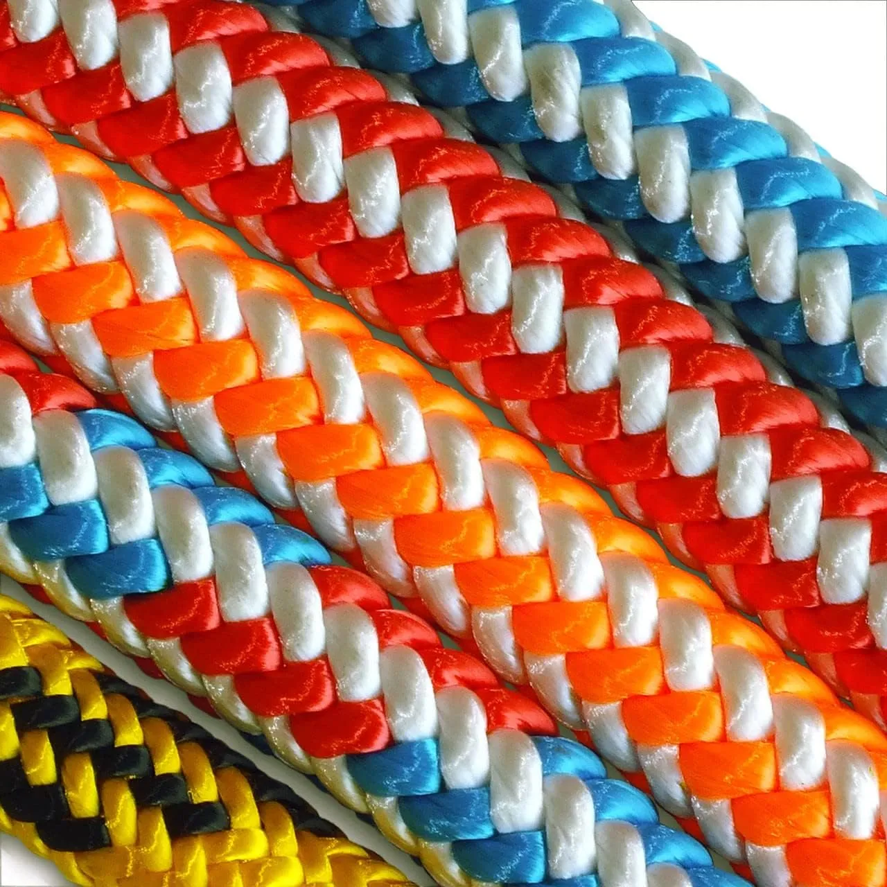 Pelican Rope 16-Strand 1/2 in (12.7 mm) Arborist-16™ Arborist Rope - 7000 lb MBS - Static Climbing Rope - Rescue Operations - High Visibility - 150 ft - Sewn Eye - Red White Blue - Made in The USA