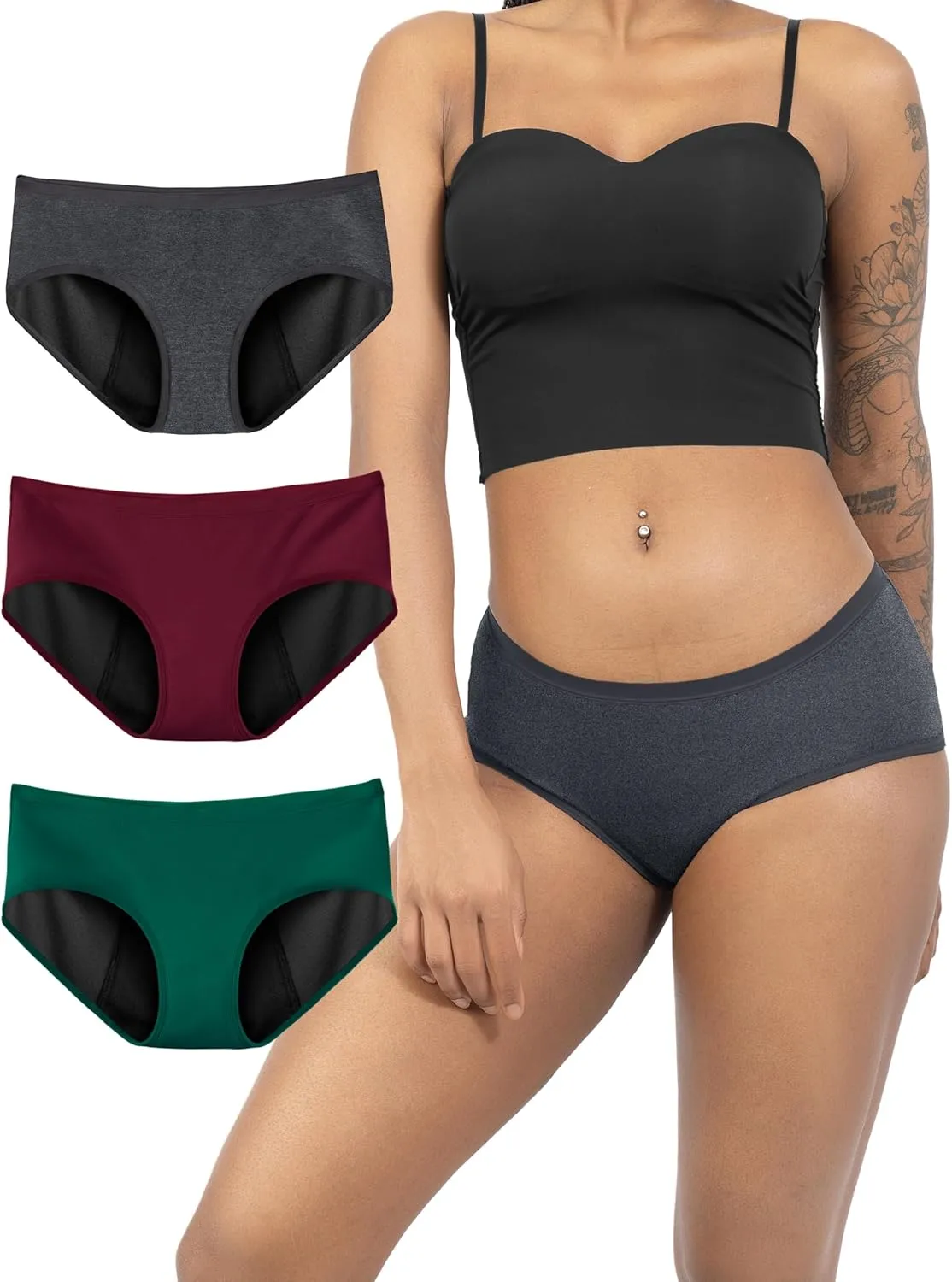 Period Underwear for Women Heavy Flow Soft Absorbent Menstrual Panties Teens Incontinence Leakproof 3 Pack