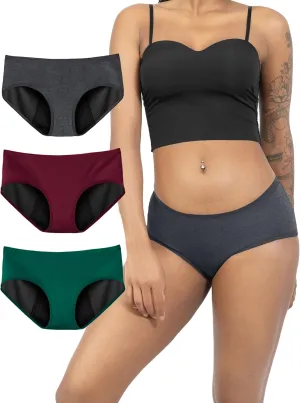 Period Underwear for Women Heavy Flow Soft Absorbent Menstrual Panties Teens Incontinence Leakproof 3 Pack