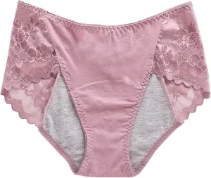 Period Underwear For Women Lace Patch Leak Proof Menstrual Brief Tummy Control Comfy Fit High Waisted Period Panties