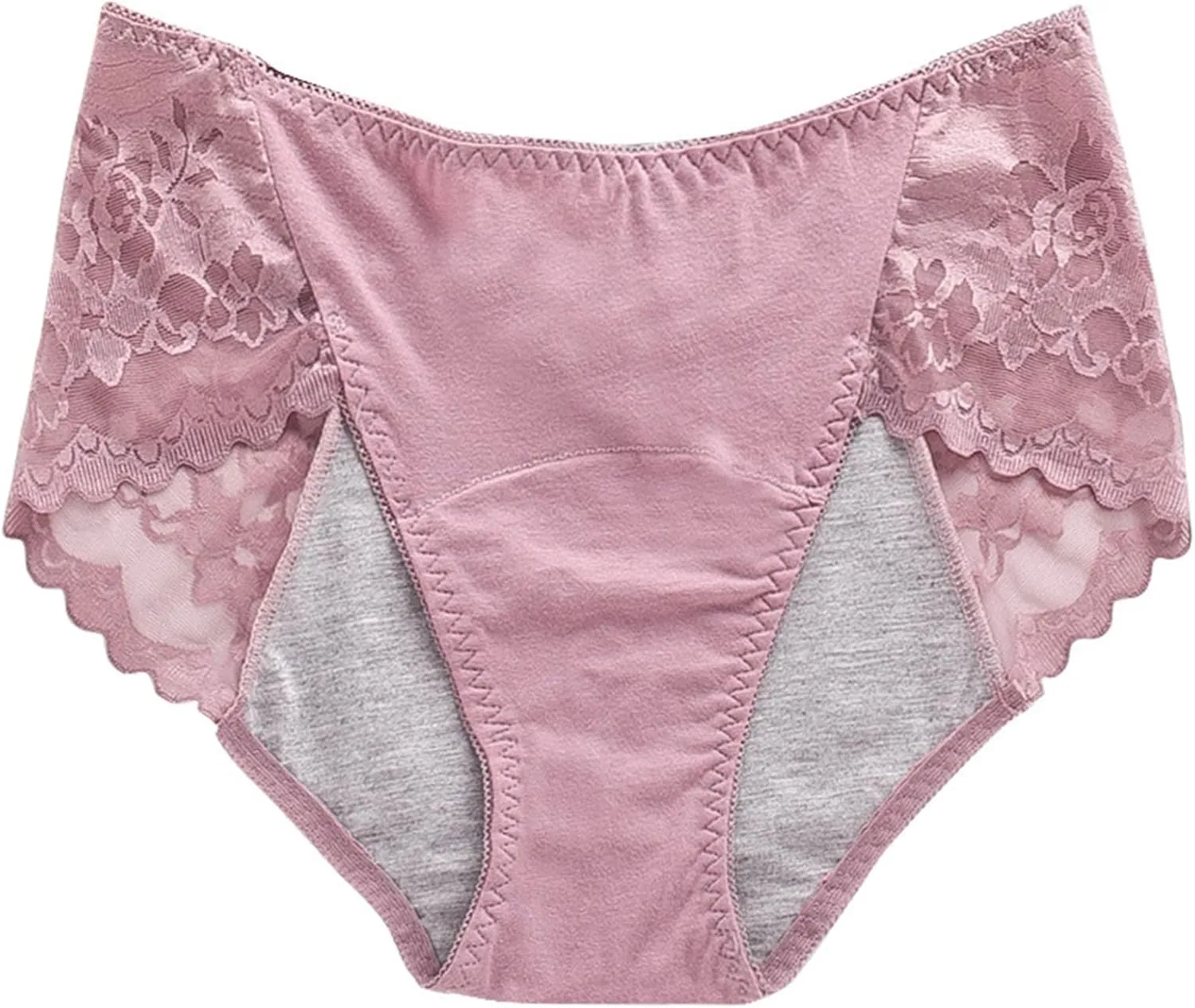 Period Underwear For Women Lace Patch Leak Proof Menstrual Brief Tummy Control Comfy Fit High Waisted Period Panties