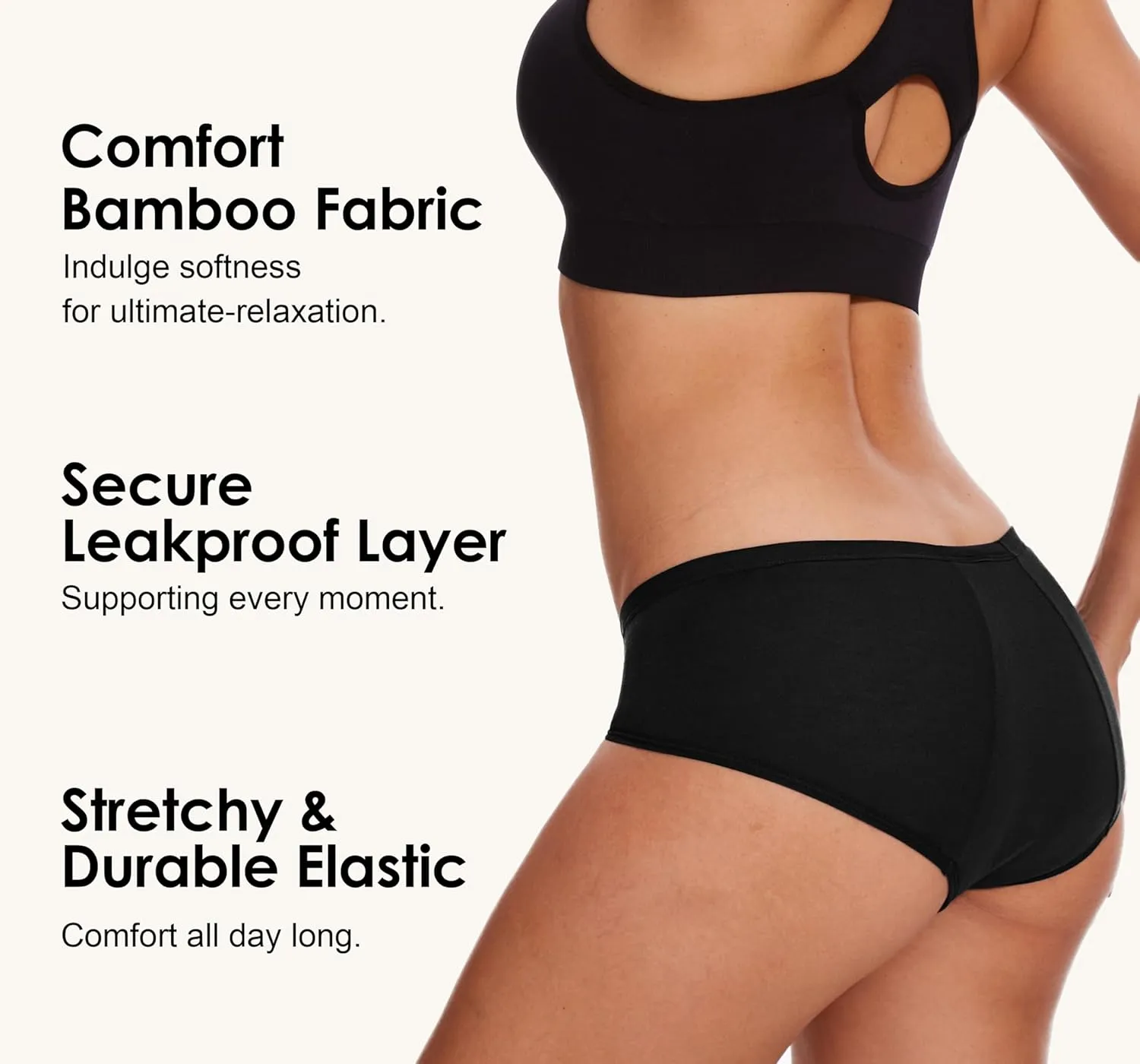 Period Underwear For Women, Leak-Proof Hipster, Brief, Heavy Flow, 3 Pack