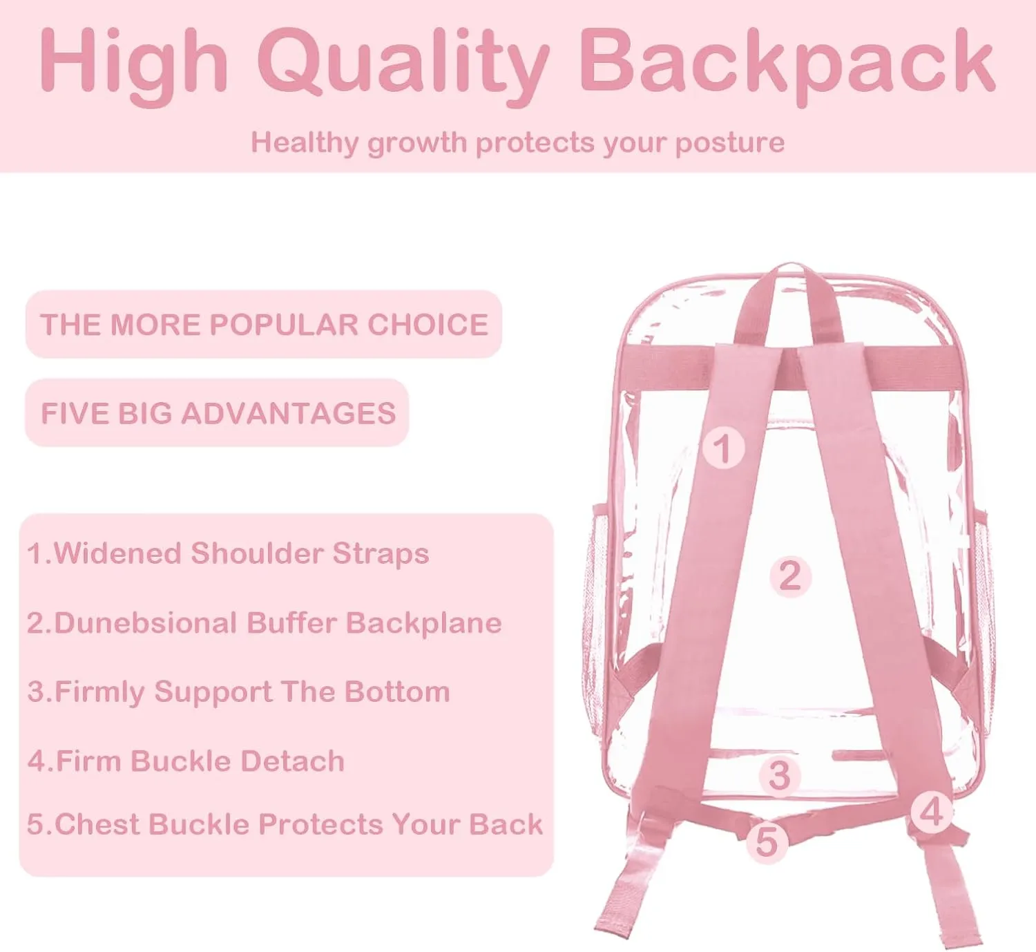 Personalized Clear Backpacks with Name, Custom Butterfly Clear Backpack for Women Men, with Reinforced Strap & Large Capacity PVC Transparent Waterproof Backpacks for Travel Camping Work