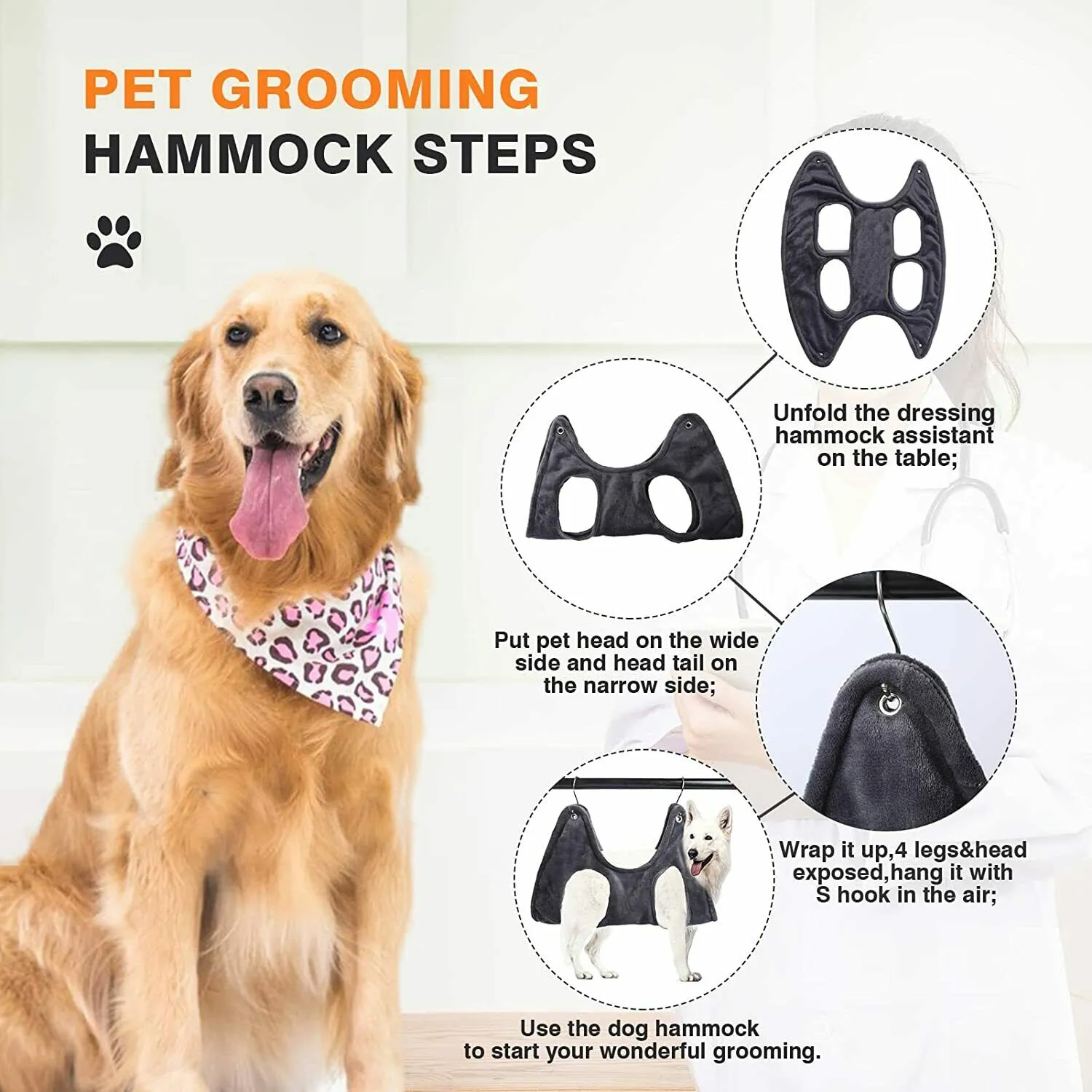Pet Grooming Hammock- Cats And Dogs Restraint Towel