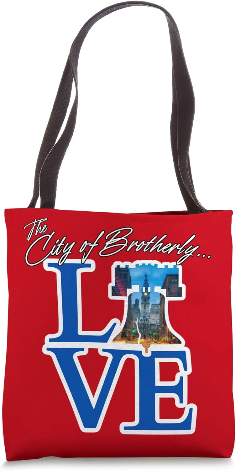 Philadelphia City of Brotherly Love Park Philly Liberty Bell Tote Bag