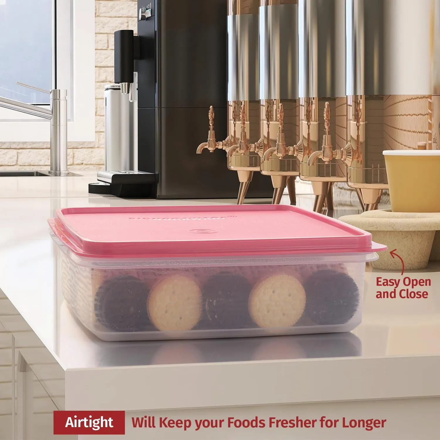 Plastic Storage Containers with Lids – 2-Pack 3L Cupcake Carrier – Leakproof Cookie Storage Containers Airtight – BPA-Free Plastic Containers with Lids for Food Storage, Meal Prep, Leftovers, Cupcakes