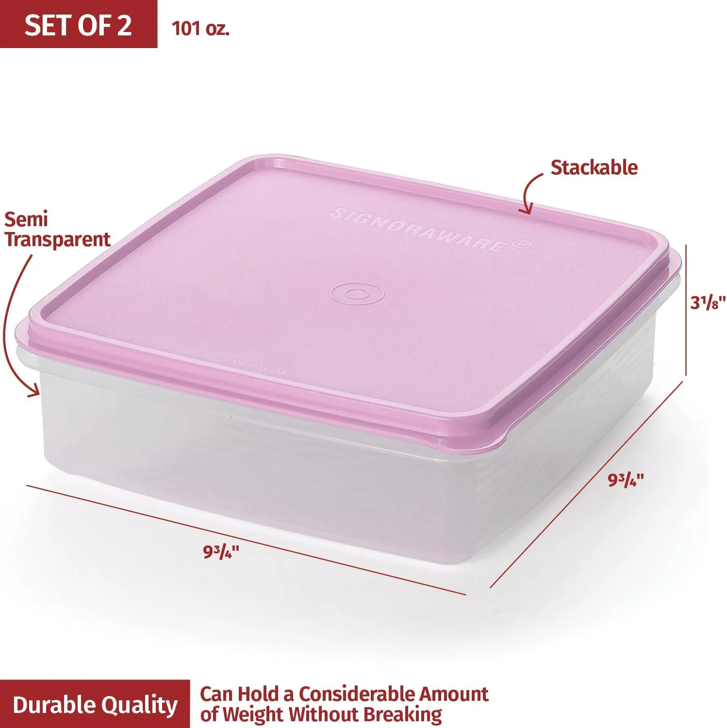 Plastic Storage Containers with Lids – 2-Pack 3L Cupcake Carrier – Leakproof Cookie Storage Containers Airtight – BPA-Free Plastic Containers with Lids for Food Storage, Meal Prep, Leftovers, Cupcakes