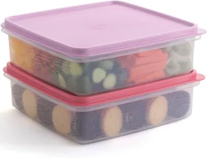 Plastic Storage Containers with Lids – 2-Pack 3L Cupcake Carrier – Leakproof Cookie Storage Containers Airtight – BPA-Free Plastic Containers with Lids for Food Storage, Meal Prep, Leftovers, Cupcakes