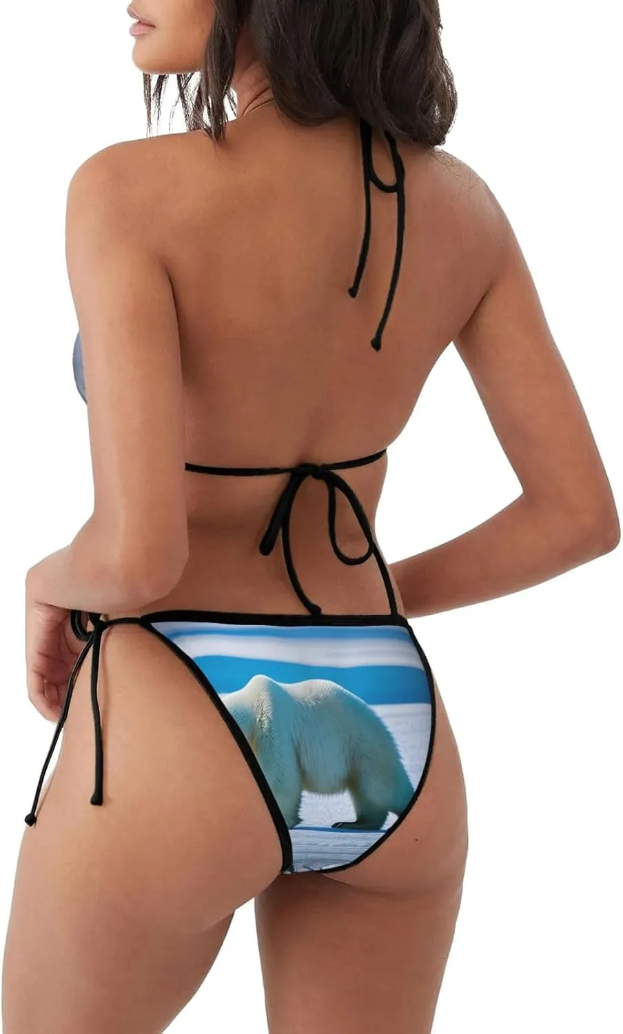 Polar Bear Ice Print Bikini Sets for Women,Perfect for Beach,Pool and Other Outdoor Activities