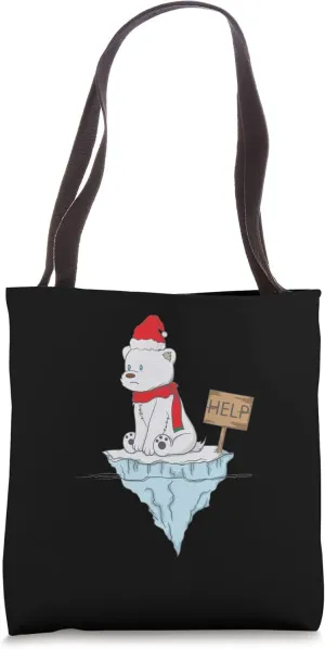 Polar Bear needs Help on Ice Floe Tote Bag