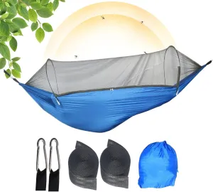Pop Up Hammock Net - Instant Pop Up Hammock, Travel Net | Camp Use with Fine Mesh,Carabiners and Tree Straps Included Outdoor Resting Equipment for Friends, Coworkers, Family