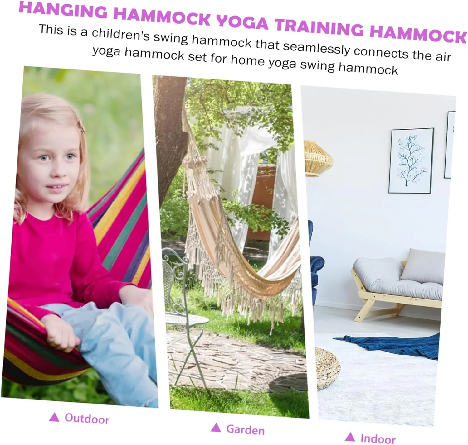POPETPOP 1 Set Portable Hammock Aerial for Indoor Fun Height Durable Breathable Material for Home Gym Travel More