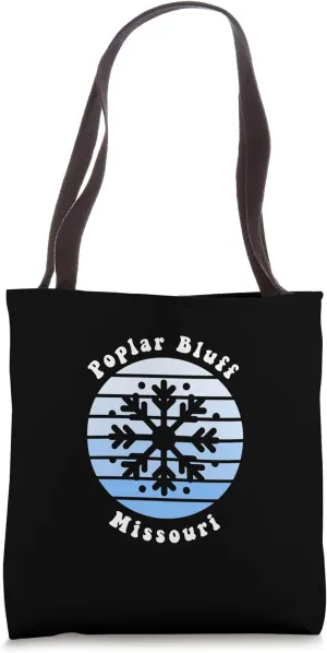Poplar Bluff Missouri Snowflake Christmas Winter Souvenir Tote Bag