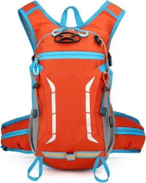 PORRASSO Hiking Backpack Waterproof Daypack 18L Rucksack Lightweight Breathable Backpack for Women Men Trekking Cycling Climbing Outdoor Sports Orange