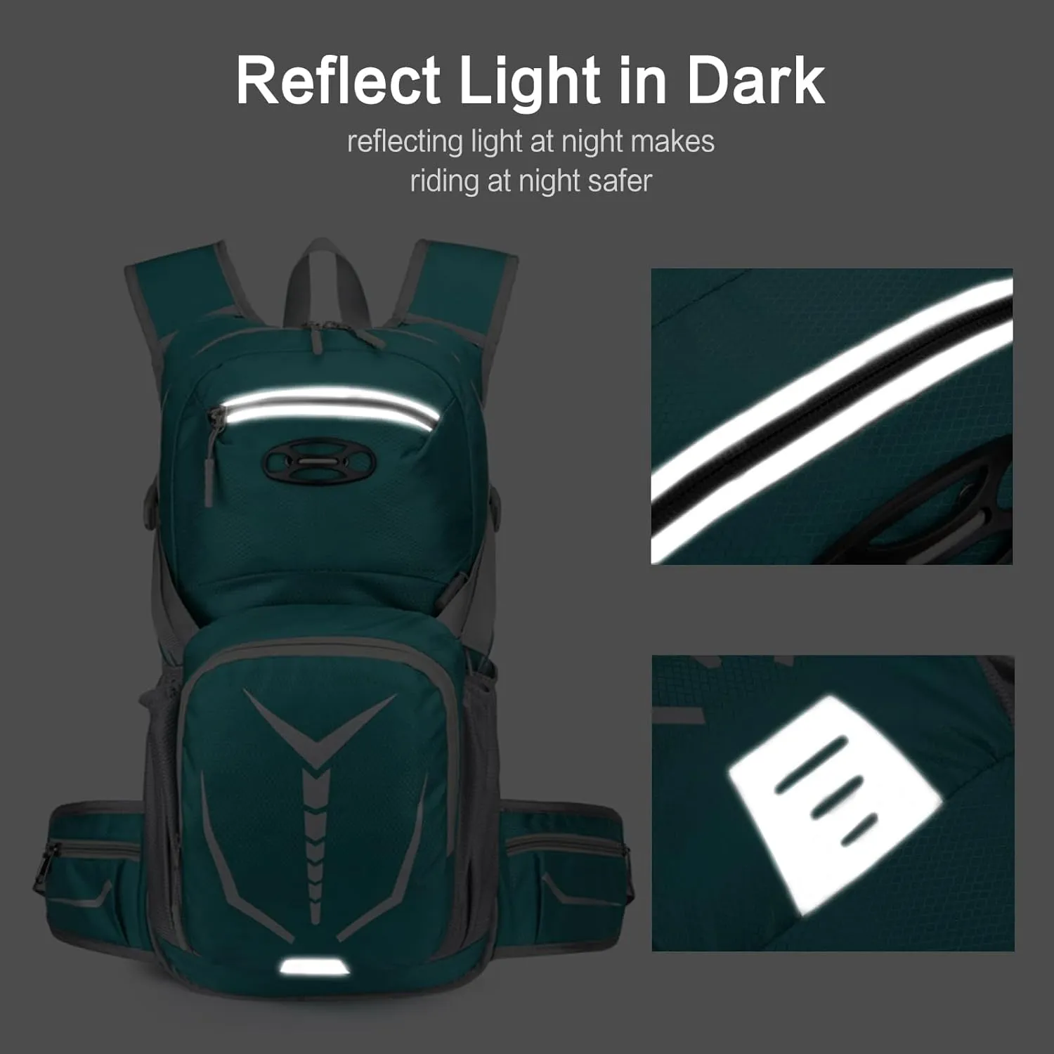 PORRASSO Hiking Backpack Waterproof Daypack 20L Rucksack Breathable Backpack for Women Men Trekking Cycling Climbing Outdoor Sports Black