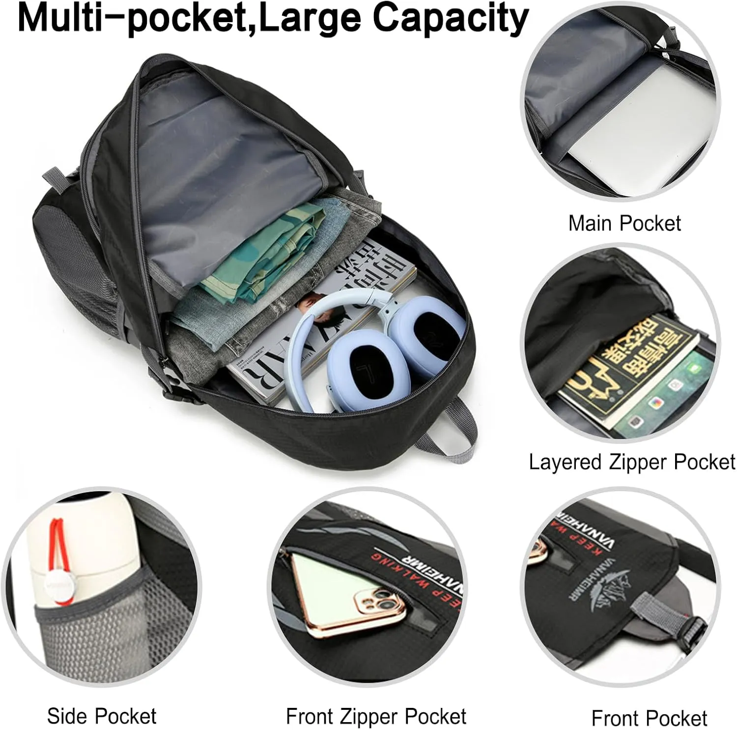 PORRASSO Hiking Backpack Waterproof Rucksack 25L Daypack Durable Backpack for Women Men Camping Climbing Travel Outdoor Sports Green
