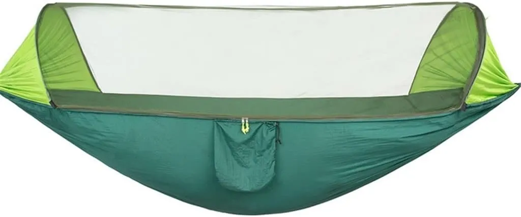 Portable Automatic Camping Hammock with Mosquito Net,Folding Multi Use Hammock Swing for Outdoor Camping (Color : Vert) (Vert)