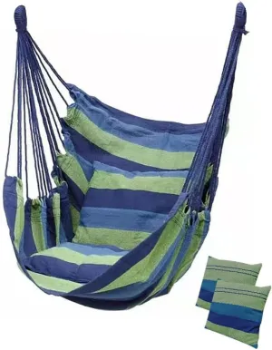 Portable Hammocks Outdoor Hammock Thicken Chair Hanging Portable Relaxation Canvas Swing Travel Camping Lazy Chair Hammock for Outdoor(Fresh Green B)