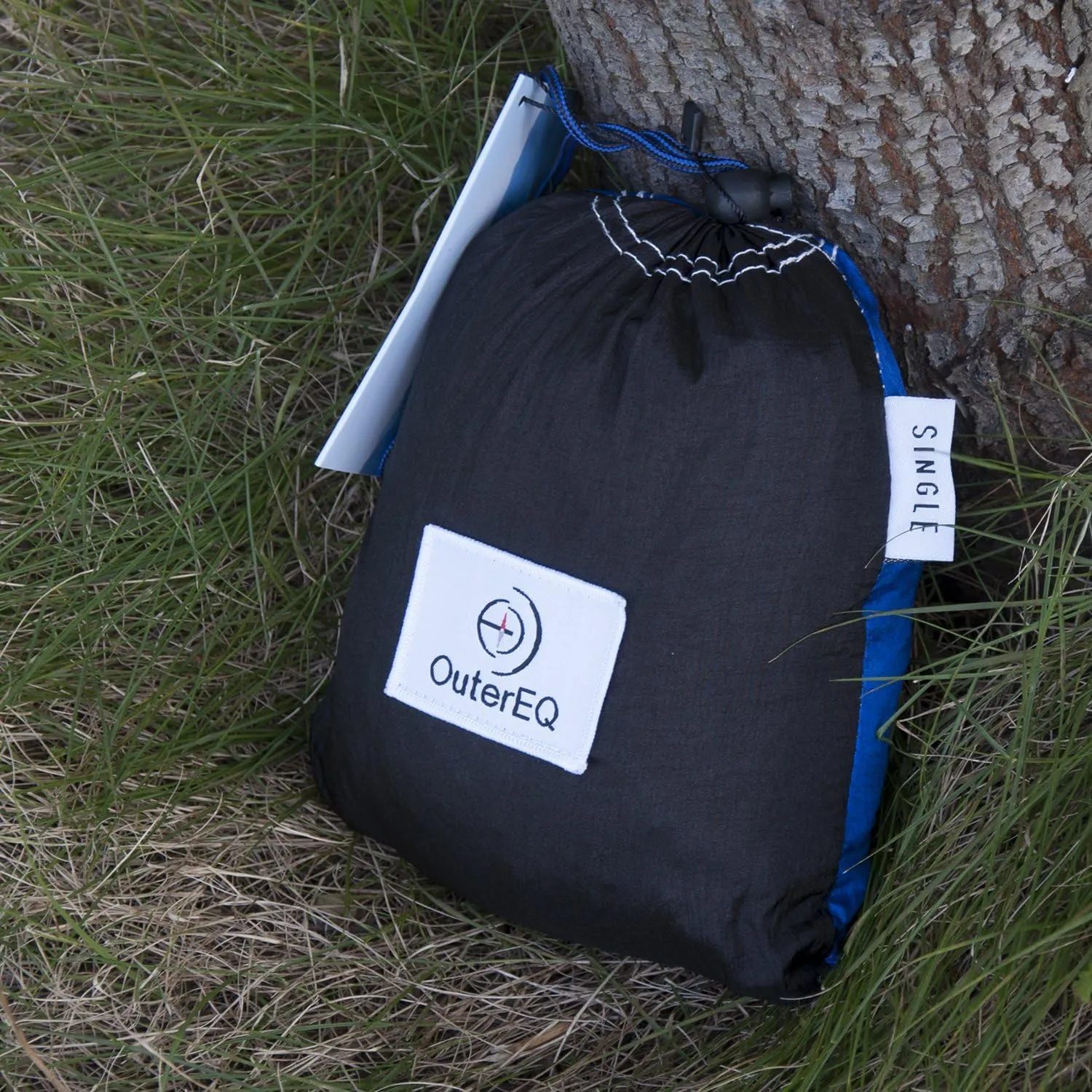 Portable Nylon Fabric Travel Camping Hammock Blue/Black