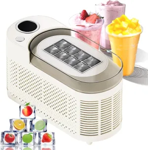 Portable Pellet Ice Maker Machine - 8 Cubes in 10 Mins, One-Touch Start & Top-Fill Water Tank, Ultra-Compact Design (Fits in Handbag) for Home, Office, Car, Travel & Outdoors (DC/AC),Beige