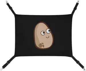 Potatos Cat Hanging Hammock Soft Breathable Pet Cage Dog Hammock with Adjustable Straps and Metal Hooks